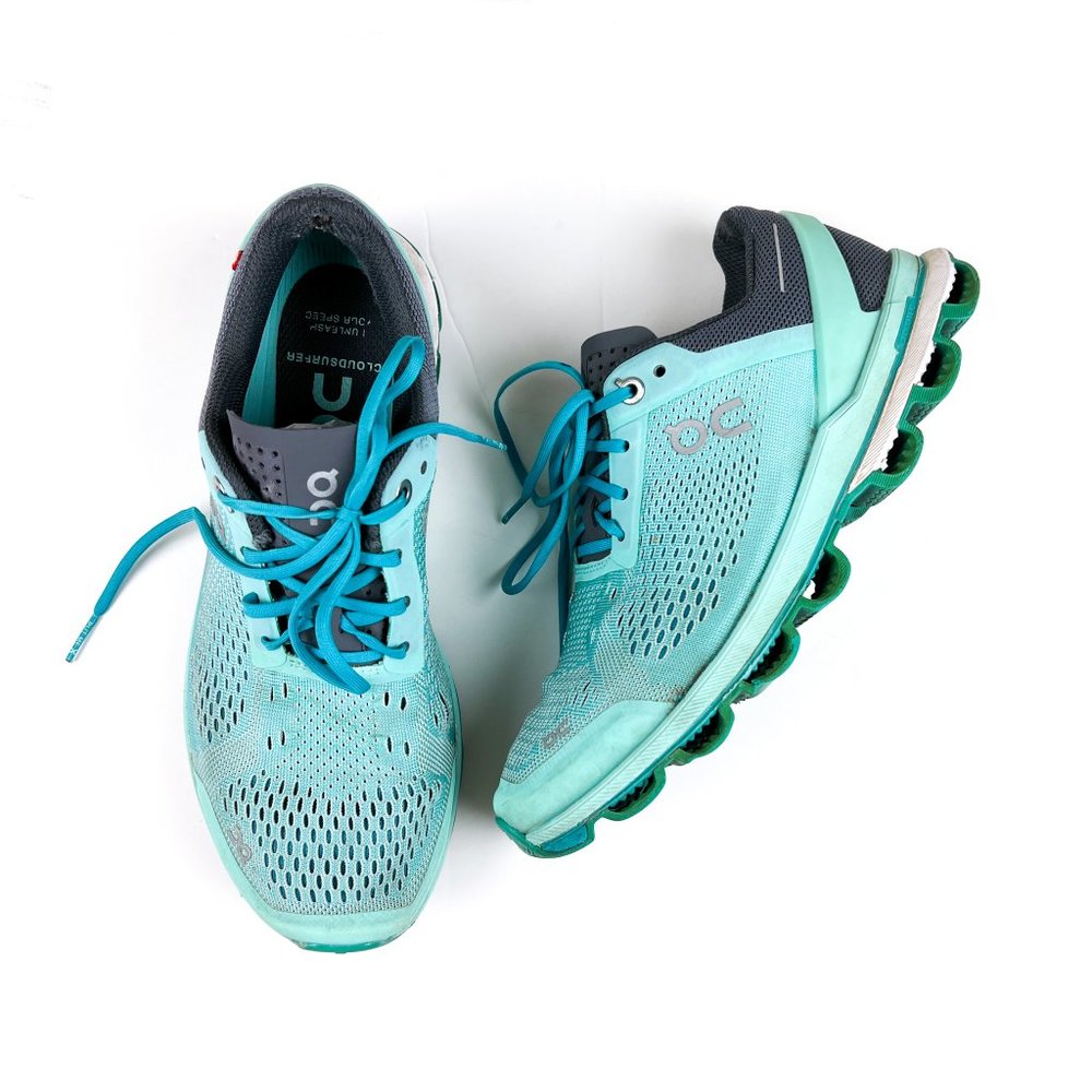 On Cloud Turquoise Teal Cloudsurfer Running Tennis Athletic Shoes Size 7